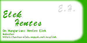 elek hentes business card